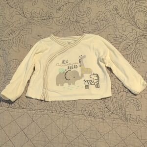 Gerber Cream Long Sleeve Kids Shirt with Animal Design